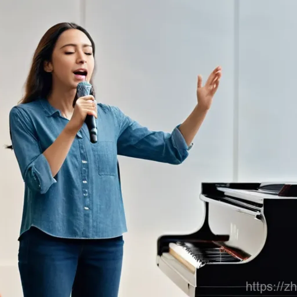 보컬트레이너 다양한 레슨 유형 - **Prompt 1: Focused Private Vocal Coaching Session**
    A bright, clean, and well-organized music s...