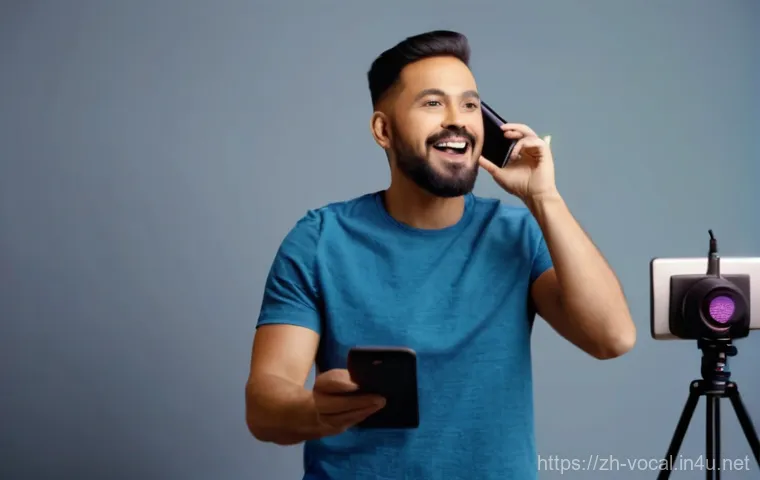 보컬트레이너 이직 팁 - A vibrant, well-lit modern home studio with a young, friendly female vocal coach, wearing a smart ca...