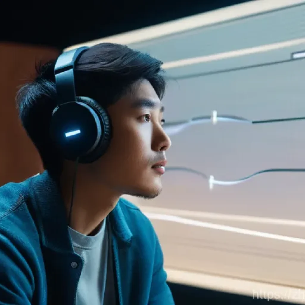 보컬트레이너 보컬 훈련 결과 평가 - **Prompt:** A young adult, 18-25 years old, of East Asian descent, sits in a cozy, modern home studi...