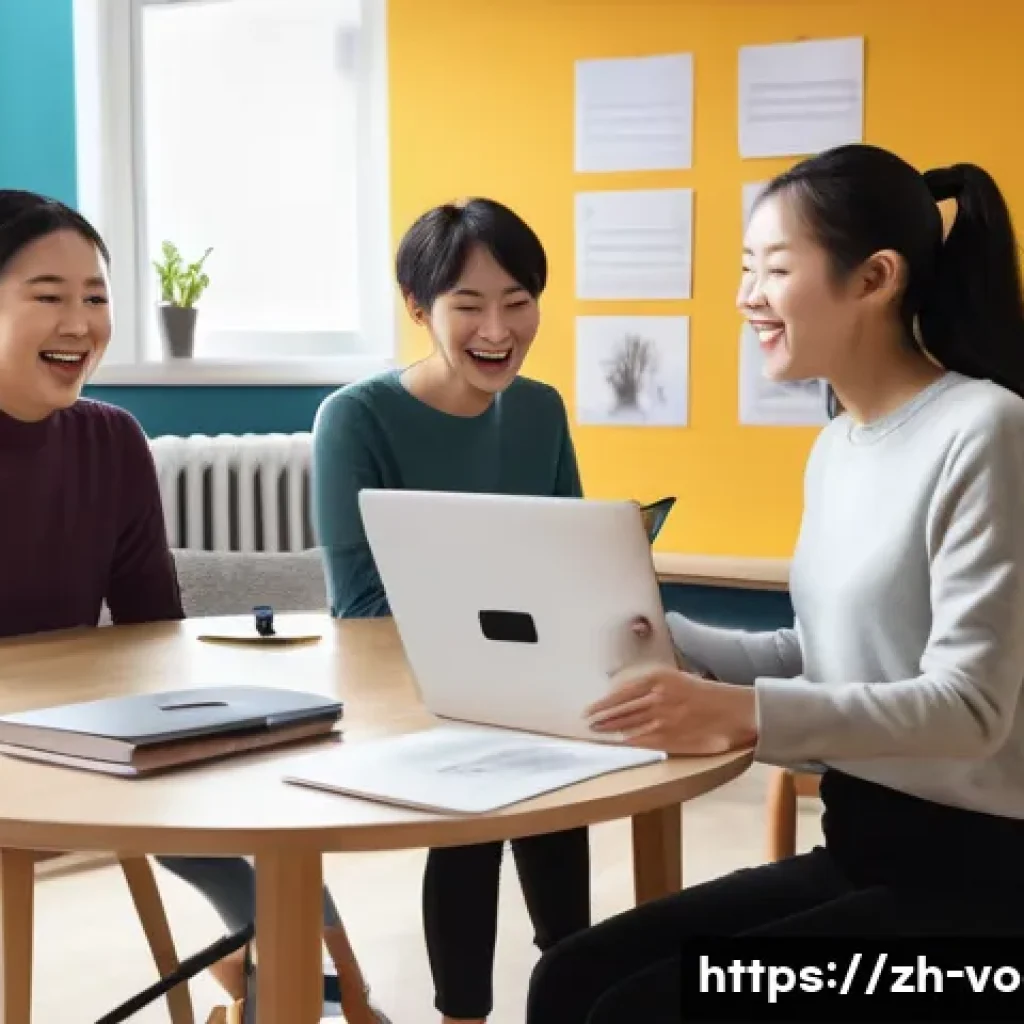 보컬트레이너 온라인 커뮤니티 - A modern online vocal coaching scene showing a diverse group of adult students engaging in a live st...