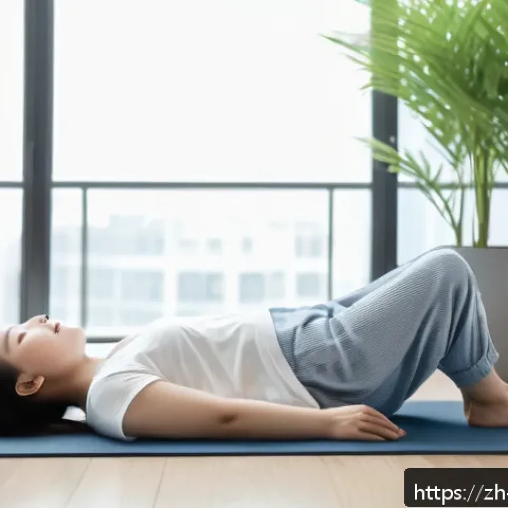 보컬트레이너 음성 훈련 팁 - A young Chinese woman practicing abdominal breathing for singing, lying down on a soft mat in a brig...